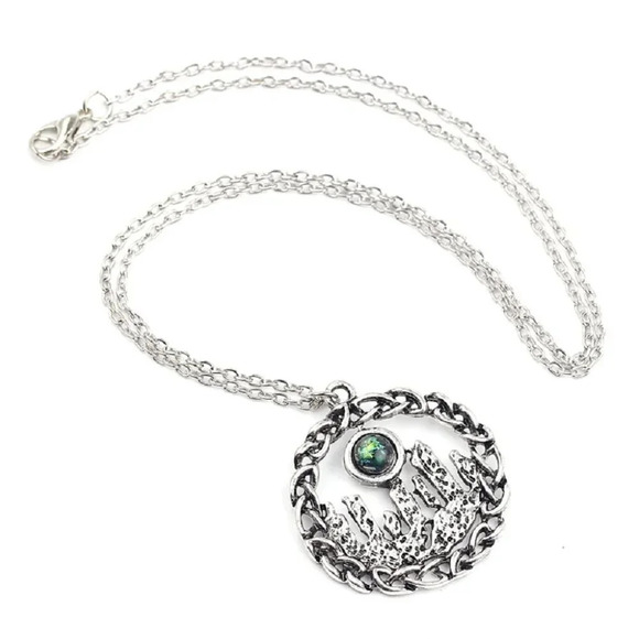 Stones Circle Henge Outlander Amulet Stonehenge Opal Gemstone Pendant Necklace - Picture 1 of 6